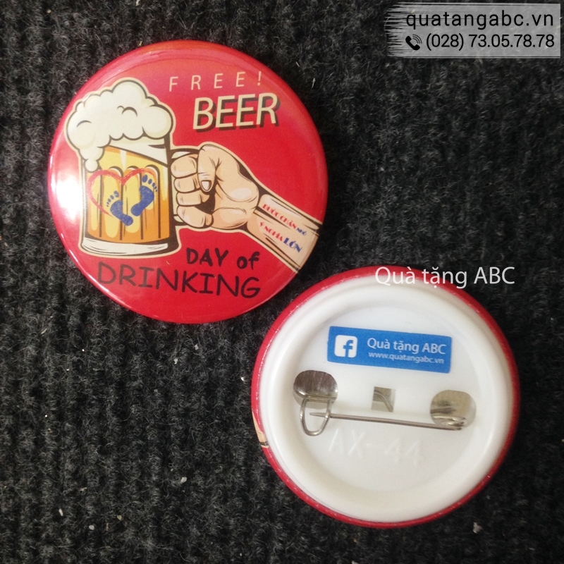Những chiếc huy hiệu đẹp của ngày hội Uống Bia được sản xuất bởi INLOGO